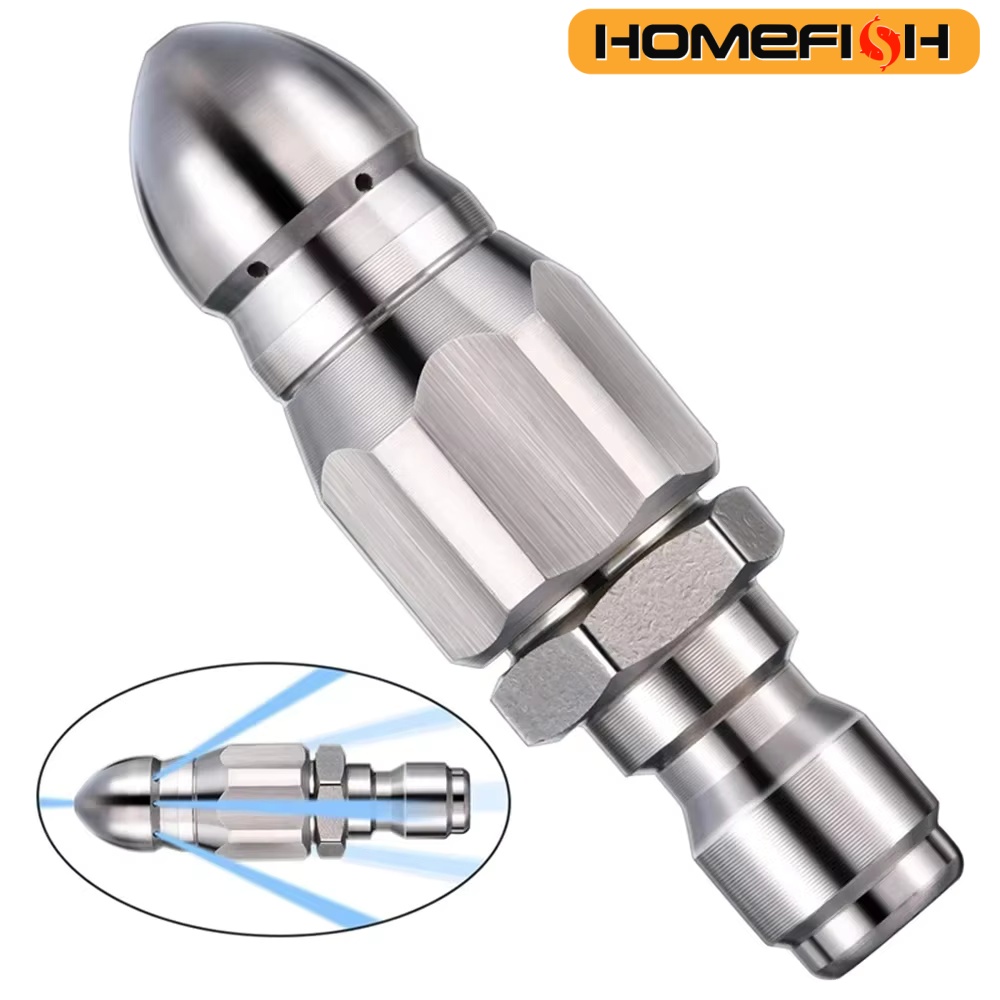 Laser Nozzle Ceramic - หัวฉีดน้ำแรงดันสูงสำหรับทำความสะอาดท่อระบายน้ำ ขนาด 1/4 นิ้ว ทำจากสแตนเลส พร้อมหัวต่อแบบเร็วสำหรับเครื่องฉีดน้ำแรงดันสูง