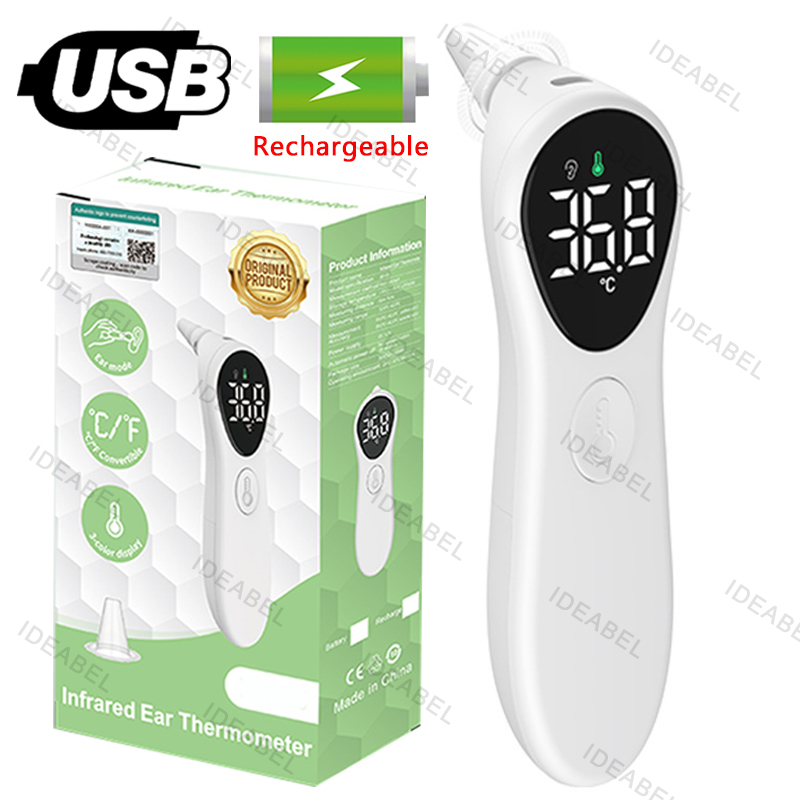 Industrial Laser Thermometer - เครื่องวัดอุณหภูมิทางหูแบบชาร์จไฟได้ ℃ / ℉ เครื่องวัดอุณหภูมิร่างกายด้วยเลเซอร์แบบไม่สัมผัส ดิจิตอล