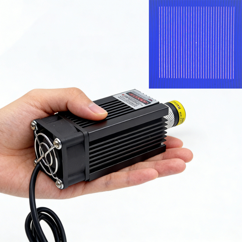 Industrial Blue Laser - โมดูลเลเซอร์เส้นสีน้ำเงินคุณภาพสูง 450nm DOE 31 เส้น ระบายความร้อนได้ดี