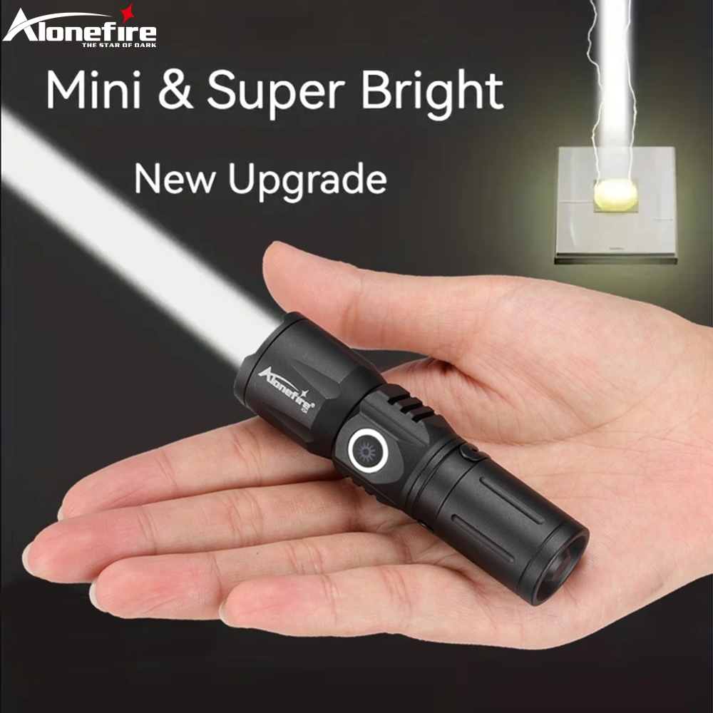 Laser Beam Expander - ซูมลําแสงสีขาวยาวระยะทางไฟฉายขนาดเล็ก Type-C USB ชาร์จแบบพกพาพ็อกเก็ตไฟฉายบ้านกลางแจ้ง 16340 แบตเตอรี่