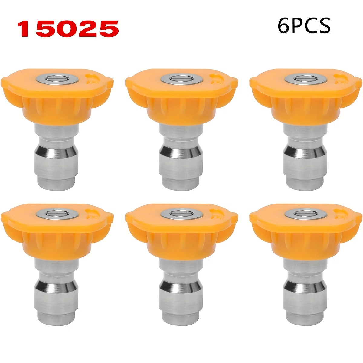 Laser Nozzle Ceramic - หัวฉีดน้ำแรงดันสูงสแตนเลส 6 ชิ้น, ขนาดข้อต่อเร็ว 1/4