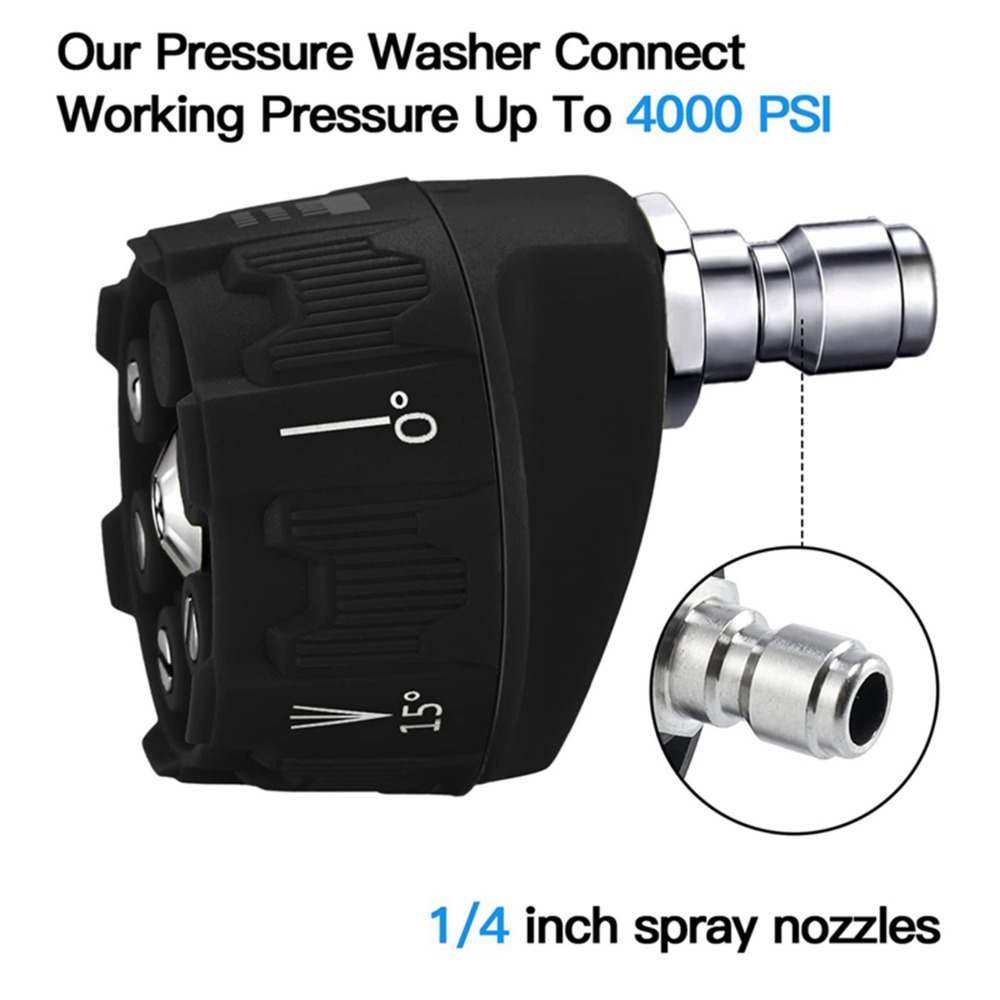 Laser Nozzle Ceramic - หัวฉีดน้ำแรงดันสูง 6in1 แบบใหม่ หัวฉีดอเนกประสงค์ขนาด 1/4 นิ้ว