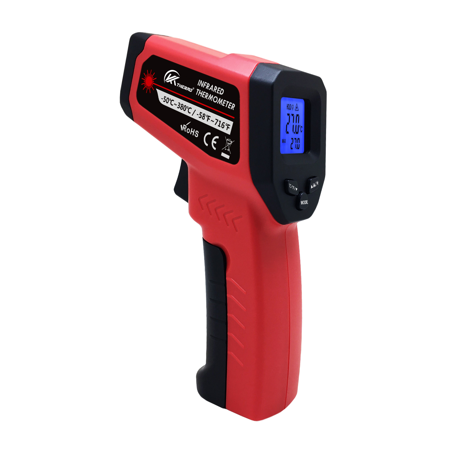 Industrial Laser Thermometer - เครื่องวัดอุณหภูมิไฟฟ้า LCD อุตสาหกรรมแบบไม่สัมผัส-50 ~ 600 °C