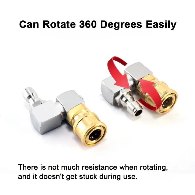 Laser Nozzle Ceramic - 360 ° อะแดปเตอร์เครื่องฉีดน้ำแรงดันสูงแบบหมุนได้ - ข้อต่อเร็วทองเหลืองขนาด 1/4