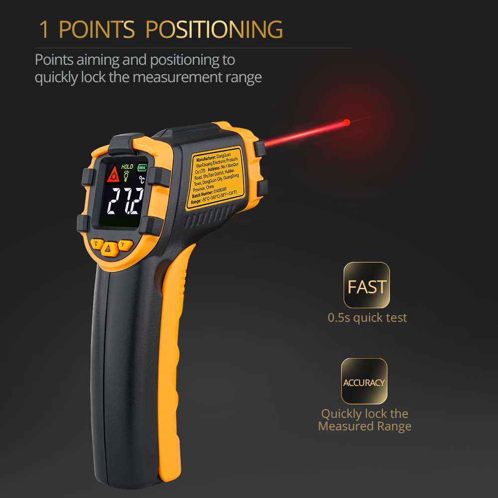 เครื่องวัดอุณหภูมิแบบดิจิตอล L - Industrial Laser Thermometer บทวิจารณ์และราคา