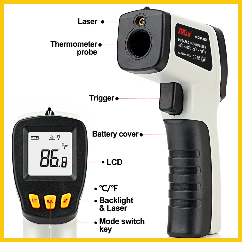 XRCLIF เครื่องวัดอุณหภูมิอินฟร - Industrial Laser Thermometer บทวิจารณ์และราคา