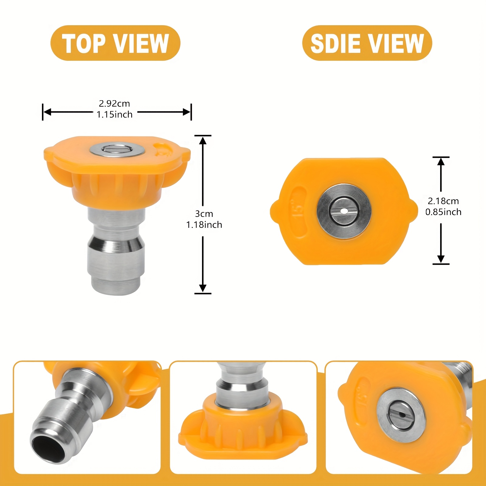 หัวฉีดน้ำแรงดันสูงสแตนเลส 6 ชิ - Laser Nozzle Ceramic บทวิจารณ์และราคา