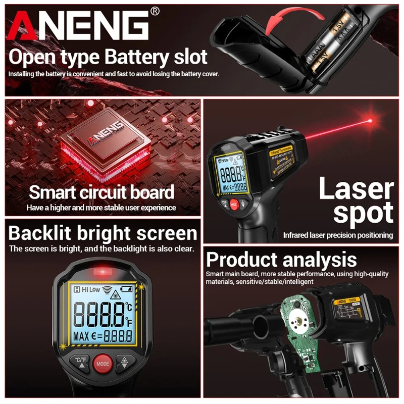ANENG TH202 อุตสาหกรรมเครื่องว - Industrial Laser Thermometer บทวิจารณ์และราคา