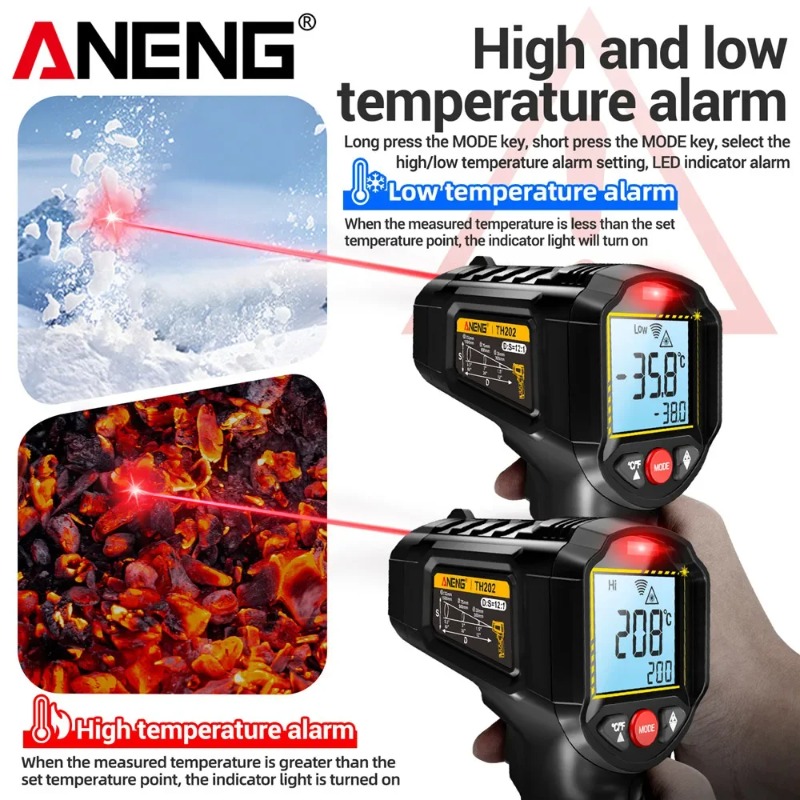 ANENG TH202 อุตสาหกรรมเครื่องว - Industrial Laser Thermometer บทวิจารณ์และราคา