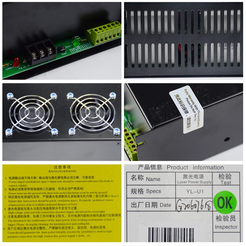แหล่งจ่ายไฟเลเซอร์ YongLi 110v - Laser Power Supply 60W บทวิจารณ์และราคา